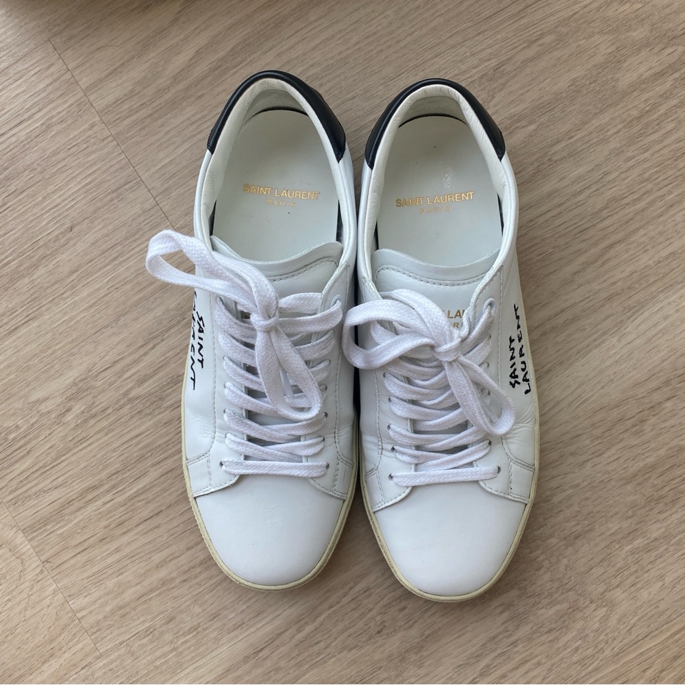 Saint Laurent Court Classic SL/06 Embroidered Sneakers - Picture 2 of 15